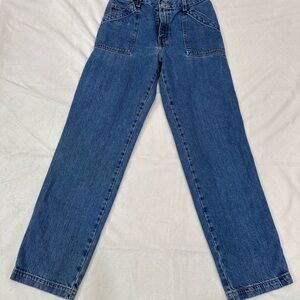 Levi's Women's Camp Pant Size 8 M Straight Leg Blue Denim High Rise 5 Pocket
